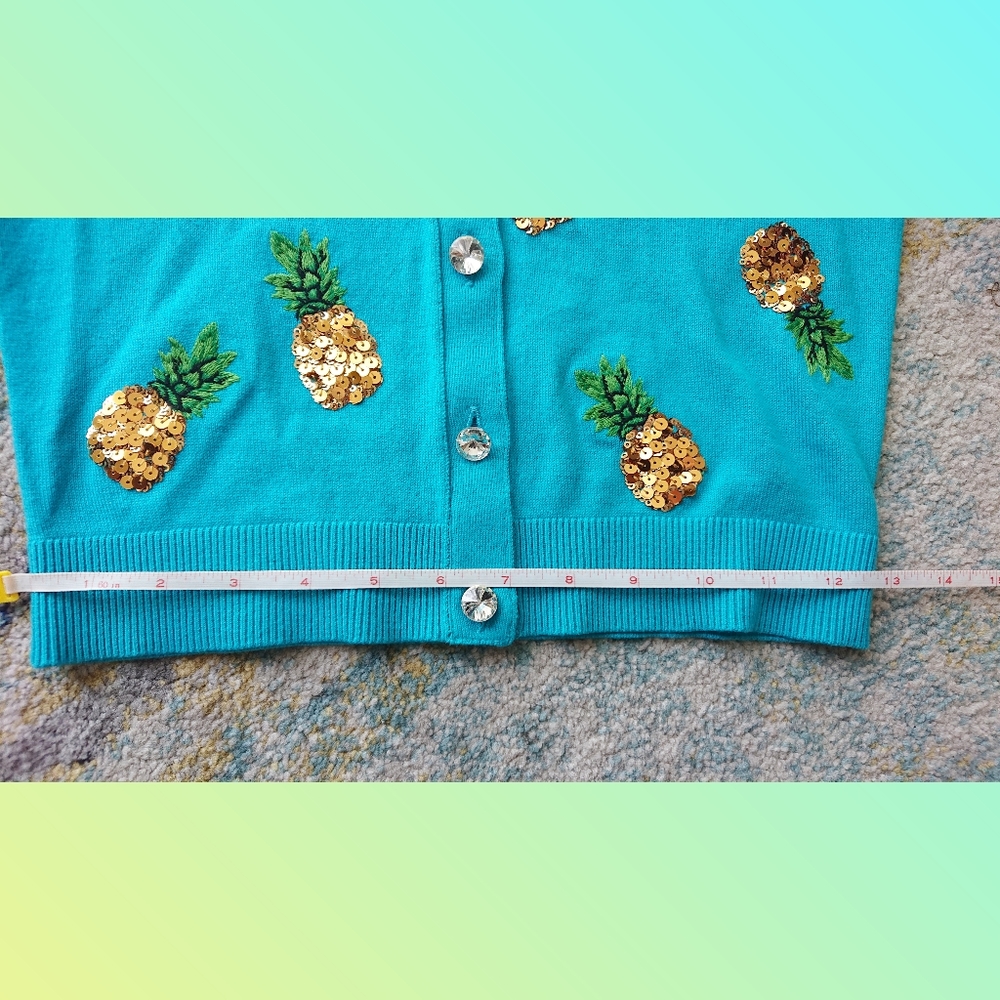 ALICE + OLIVIA Brady Sequin Pineapple Cardigan NWT - Picture 12 of 15